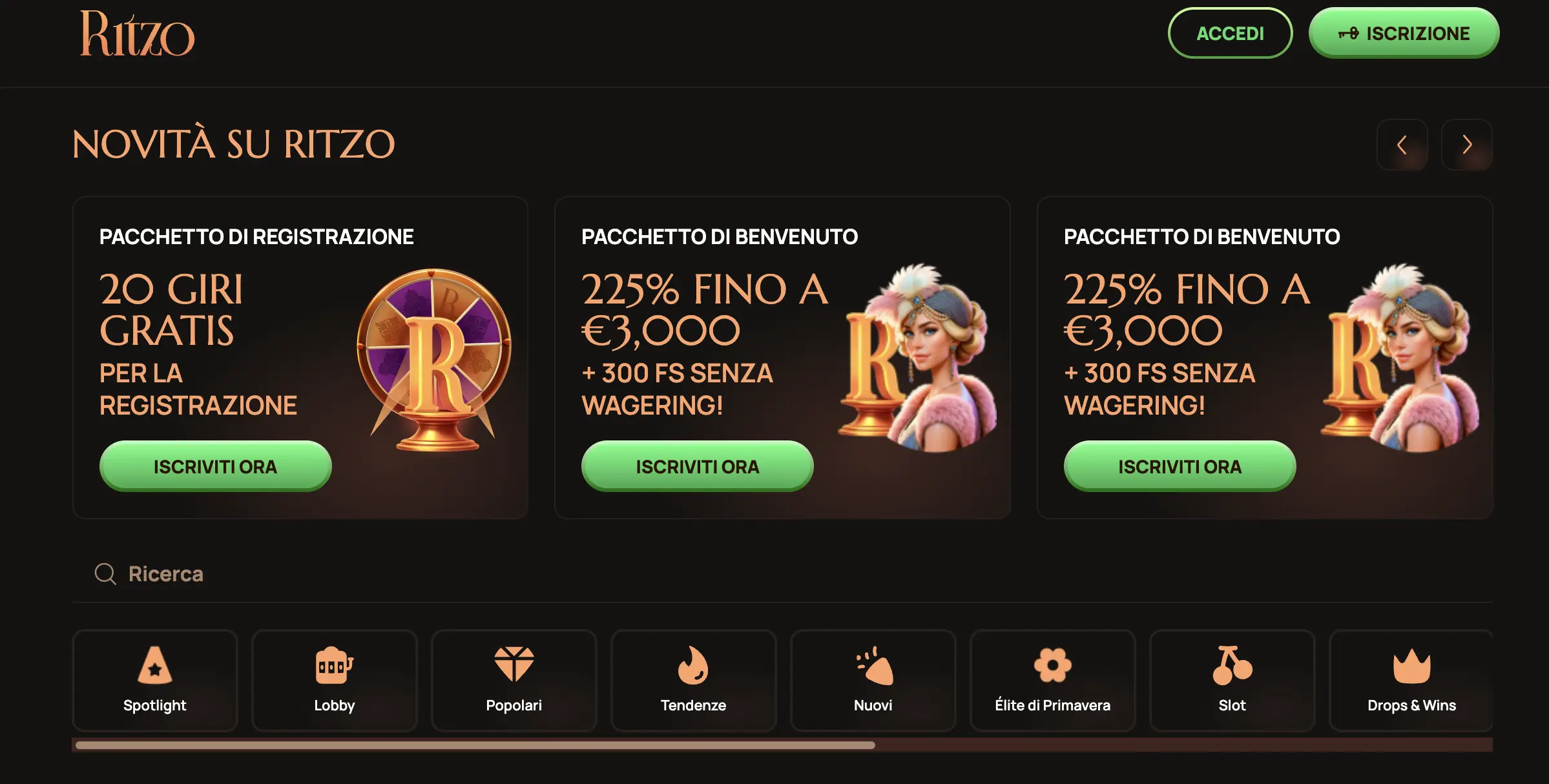ritzo casino bonus senza deposito non aams